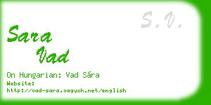 sara vad business card